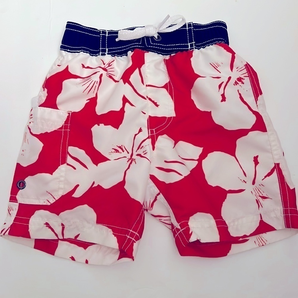Hanna Anderson Little Boys Swim Trunks Hawaiian Print Size 80 NWOT 18/24 m